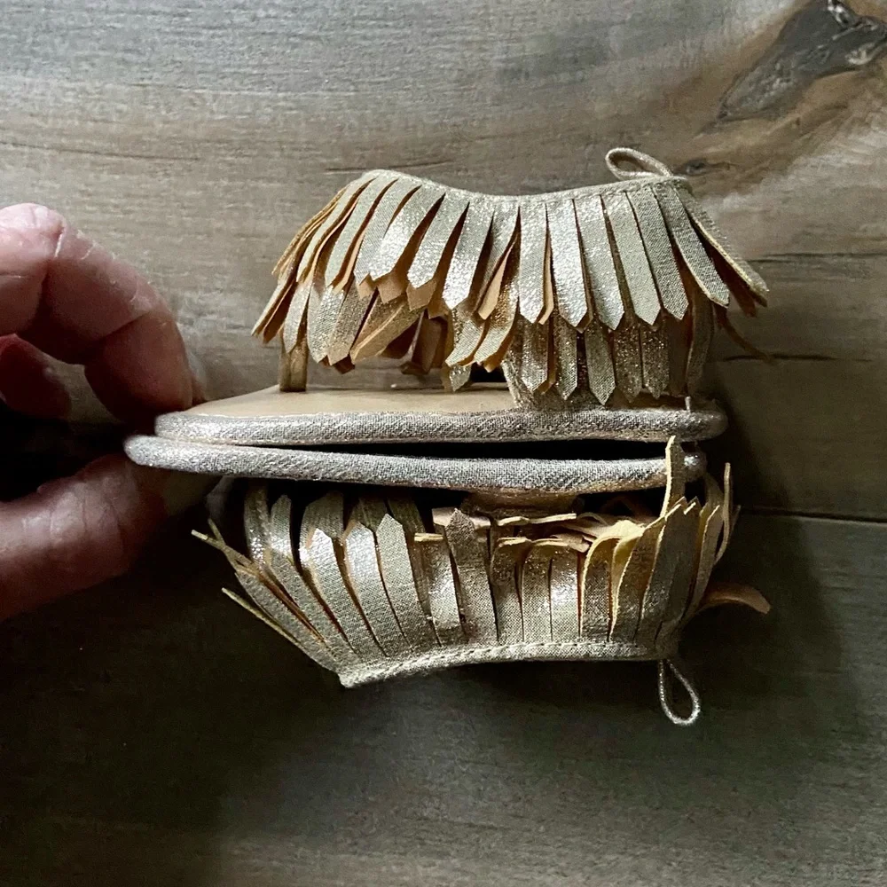Rising Star Gold Metallic Fringe Boho Sandal